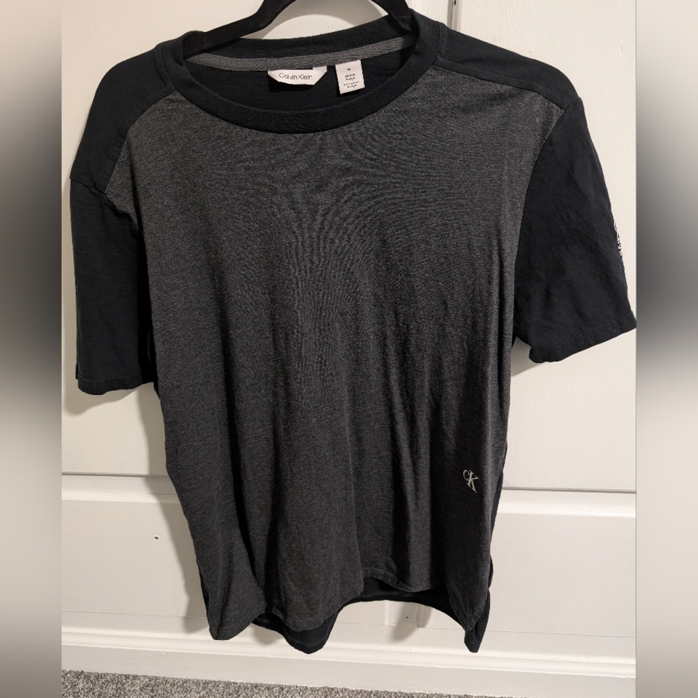 Mens Calvin Klein Charcoal and Black Tee